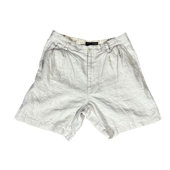 Vintage Banana Republic Shorts Size 34 Tan 100% Linen Y2K Preppy Classic Relaxed - Picture 7 of 7